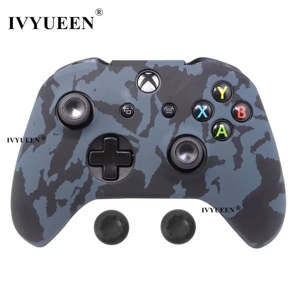 Silicone Protective Skin Case for Xbox One X S Controller Protector Water Transfer Printing Camouflage Cover Grips Caps