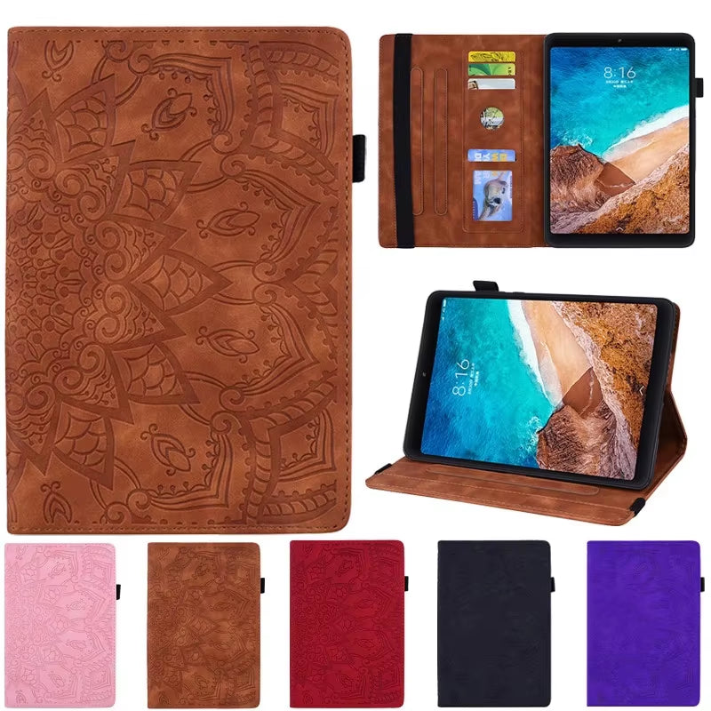 3D Flower Embossed Tablet Case for Xiaomi Mi Pad 4 plus / Mi Pad 5 6 Pro Pad6 Case Flip Stand for Funda Xiaomi Redmi Pad SE Case