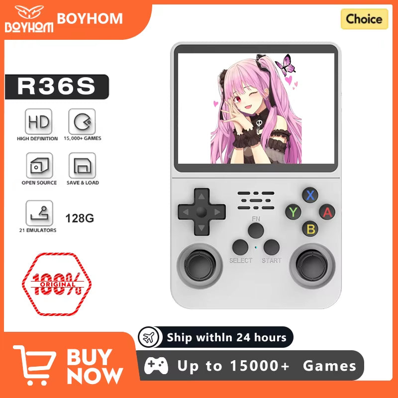 Open Source  Retro Handheld Video Game Console Linux System 3.5 Inch IPS Screen Portable Pocket Video Player 64GB 128G Games