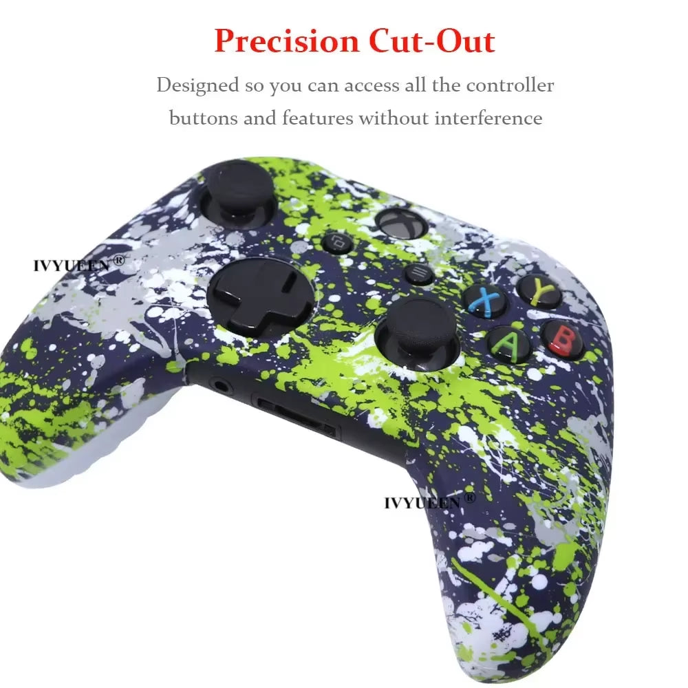 Silicone Protective Skin Case for Xbox One X S Controller Protector Water Transfer Printing Camouflage Cover Grips Caps