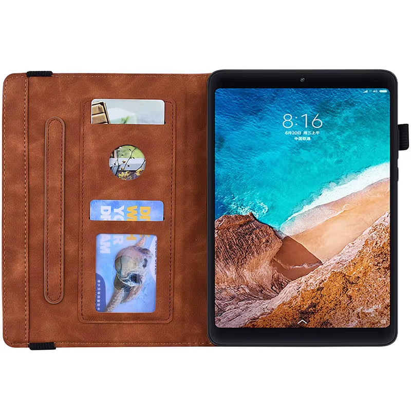 3D Flower Embossed Tablet Case for Xiaomi Mi Pad 4 plus / Mi Pad 5 6 Pro Pad6 Case Flip Stand for Funda Xiaomi Redmi Pad SE Case