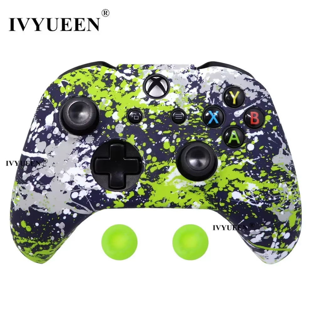 Silicone Protective Skin Case for Xbox One X S Controller Protector Water Transfer Printing Camouflage Cover Grips Caps