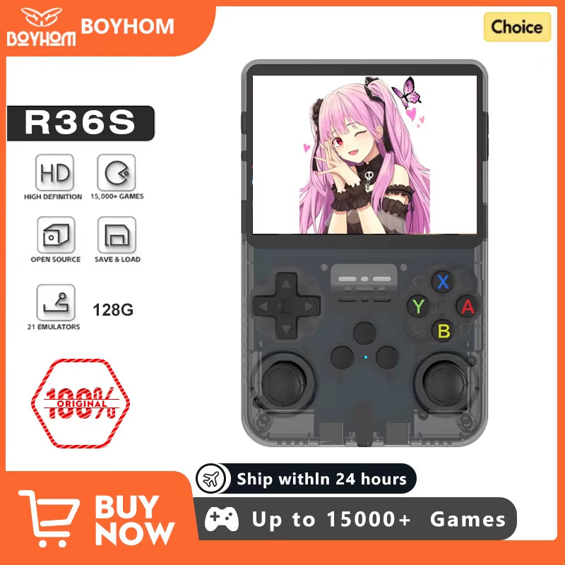 Open Source  Retro Handheld Video Game Console Linux System 3.5 Inch IPS Screen Portable Pocket Video Player 64GB 128G Games